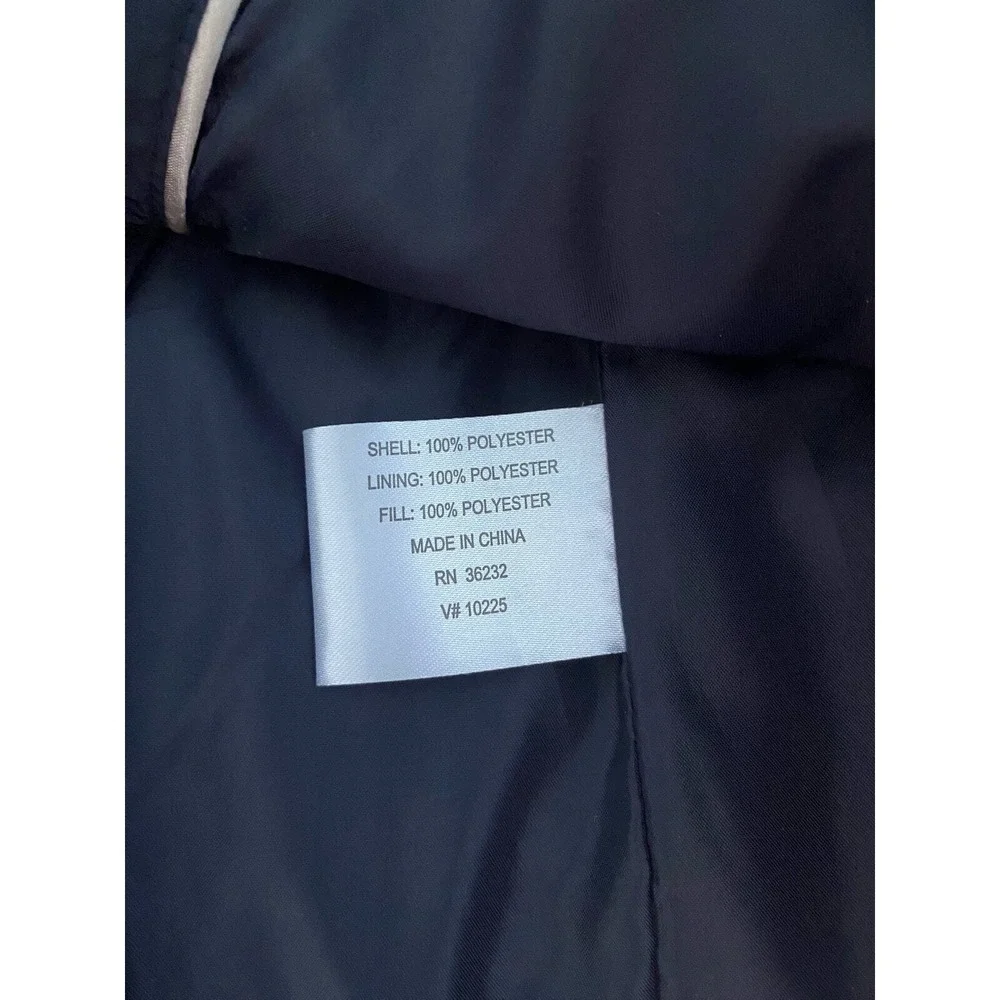 Gallery Woman Navy Blue Quilted Zip-Up Jacket Gold Hardware 1X Plus Size‎
